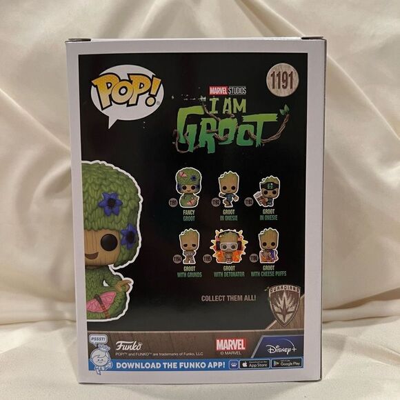 Disney Marvel Funko Pop! Fancy Groot Flowers #1191 I am Groot Bobble-Head NIB - Picture 4 of 6